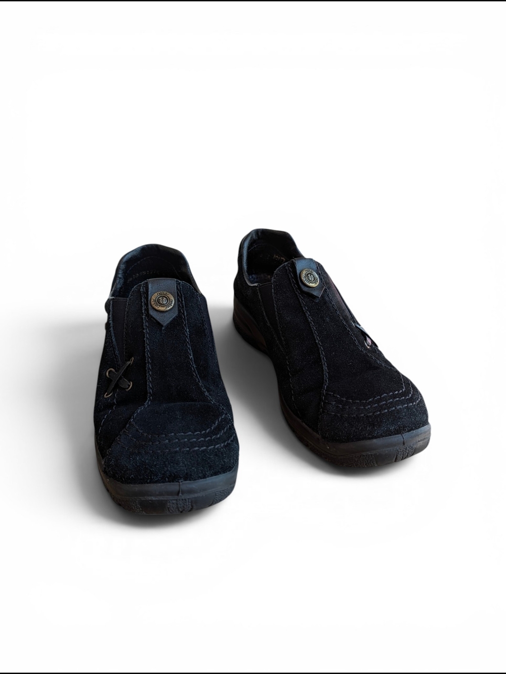 Rieker Black Women's Walking Slip-On Suede Sneakers - Picture 2 of 9